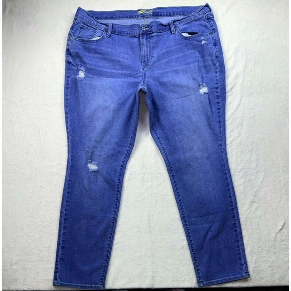 Old Navy The Flirt Jeans Womens Size 20‎ Regular Distressed Blue Denim Normcore